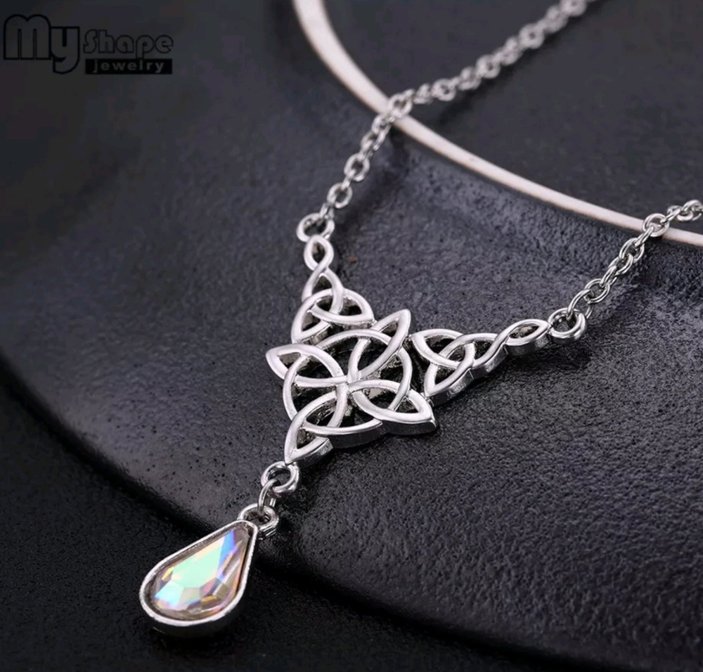 Triqueta Crystal Tear Drop Necklace